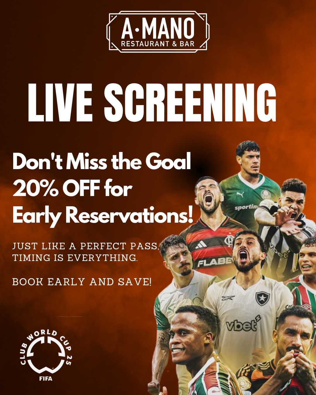 Flat 20% OFF | Club World Cup Live Screeningâ˝đđť (June 14 â July 13)